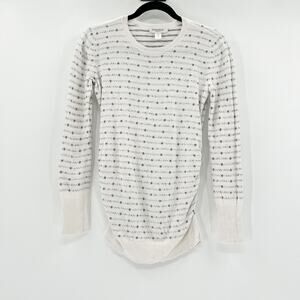Motherhood Maternity White Grey Printed Pullover Sweater Top Size‎ S